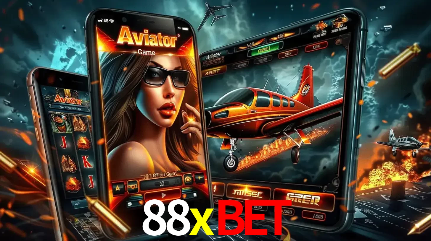 O popular jogo de apostas Aviator exibido em vários celulares e tablets, mostrando a interface emocionante e a ação de voo disponíveis para jogar agora no 88xbet.