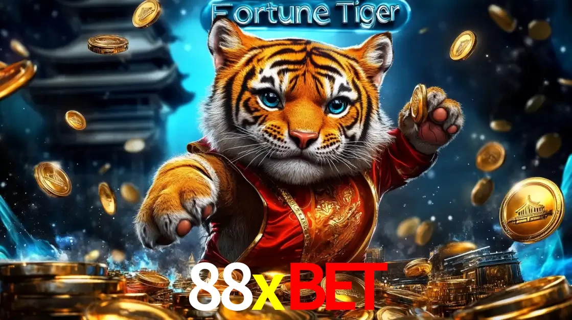 Imagem promocional do jogo de slot Fortune Tiger, com um tigre majestoso em traje tradicional cercado por uma fortuna em moedas de ouro, disponível agora no cassino 88xbet.